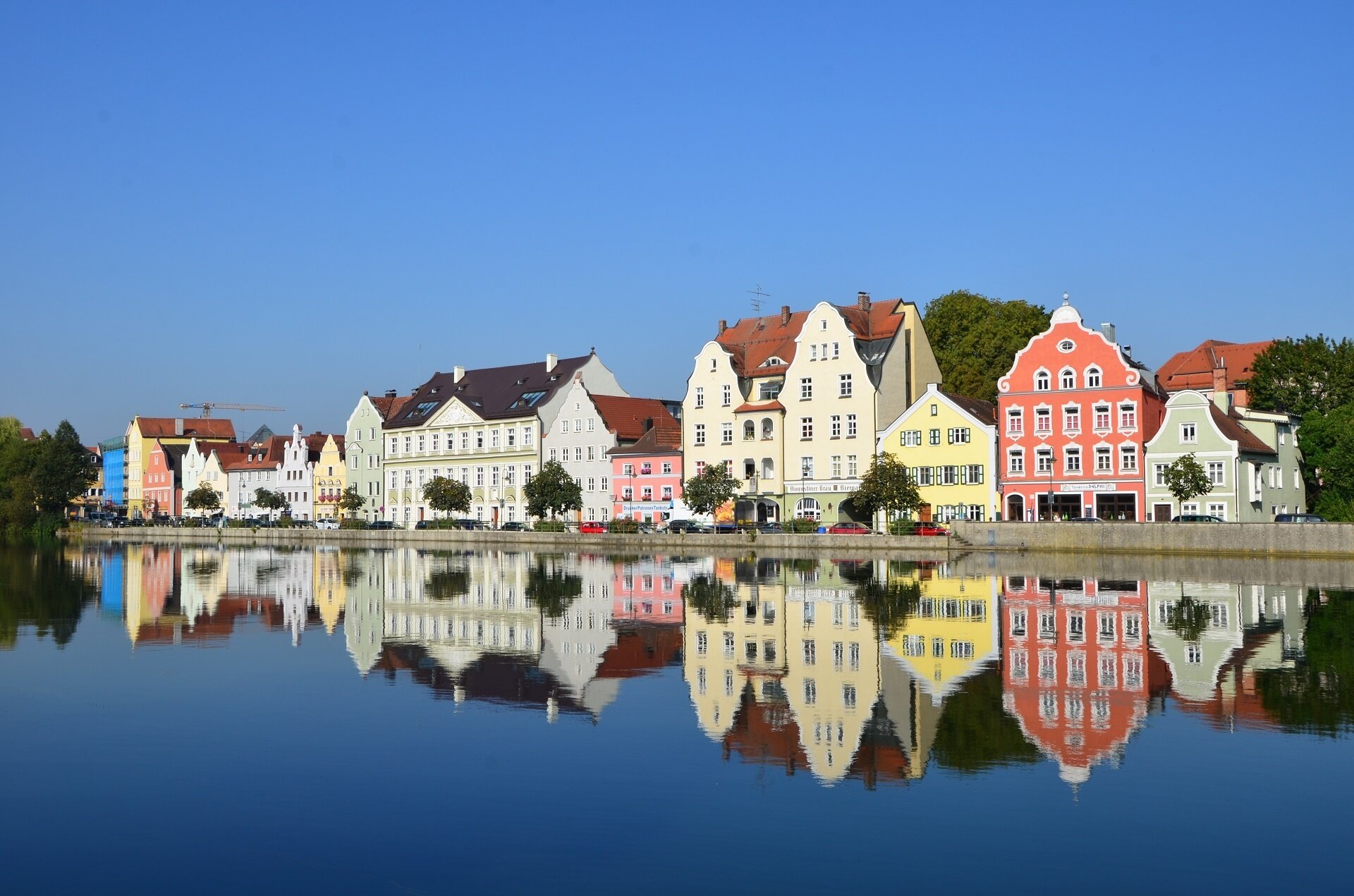 Historische Häuserfassaden in Landshut